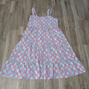 NWT Simply Southern Women's XXL Blue and Pink Seashell Pattern Dress